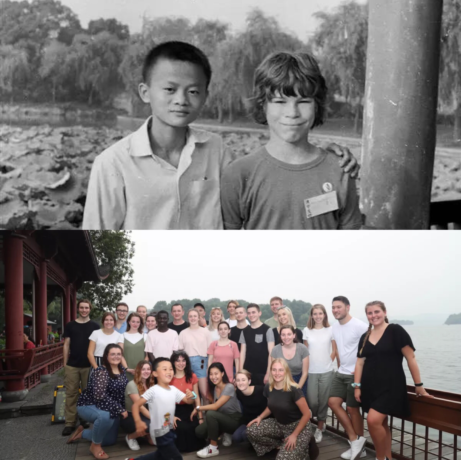 到达的那个周末,他们便去了当年马云和莫利一家相识的西湖,周二则参观
